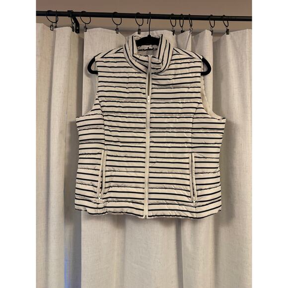 Colebrook Jackets & Blazers - Blue and White Stripped Vest By Colebrook Size Large